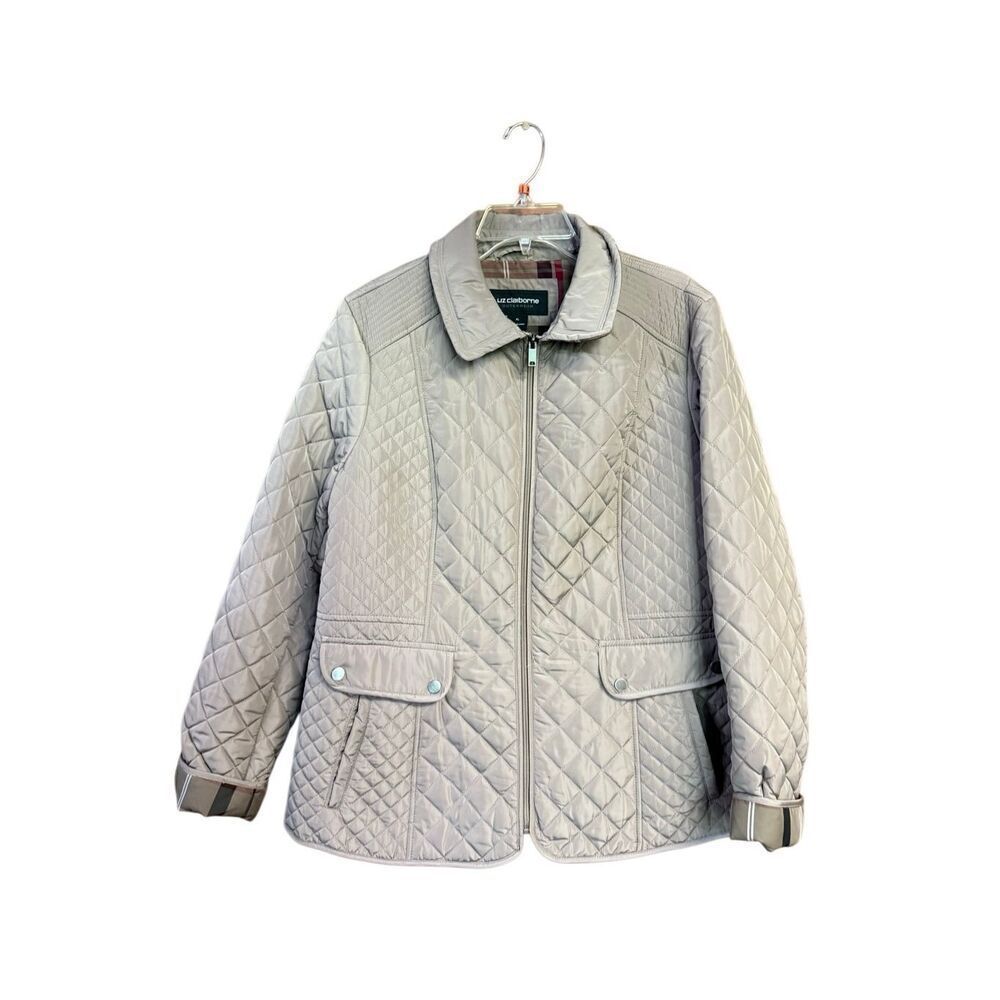 Liz Claiborne Womans quilted Jacket Tan Sz XL NWOT